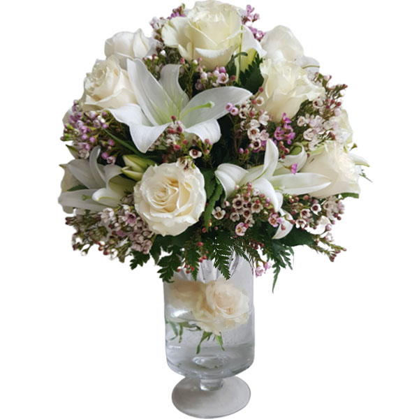 White Roses with Lilies
